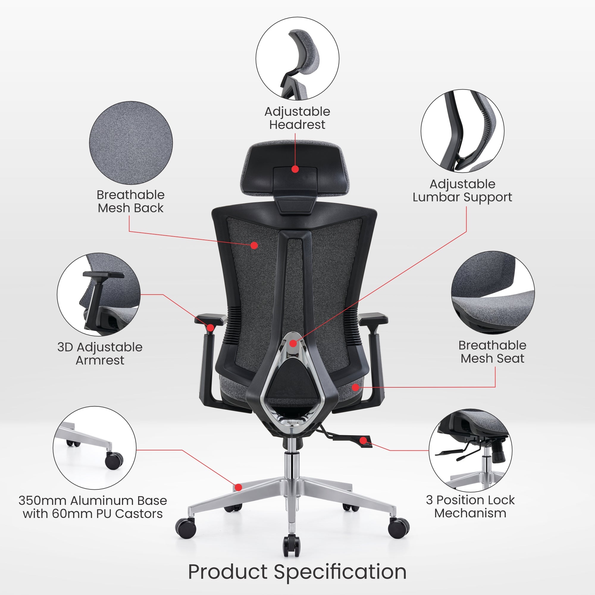 Dense Mesh Chair: Unwavering Support Meets Breathable Comfort