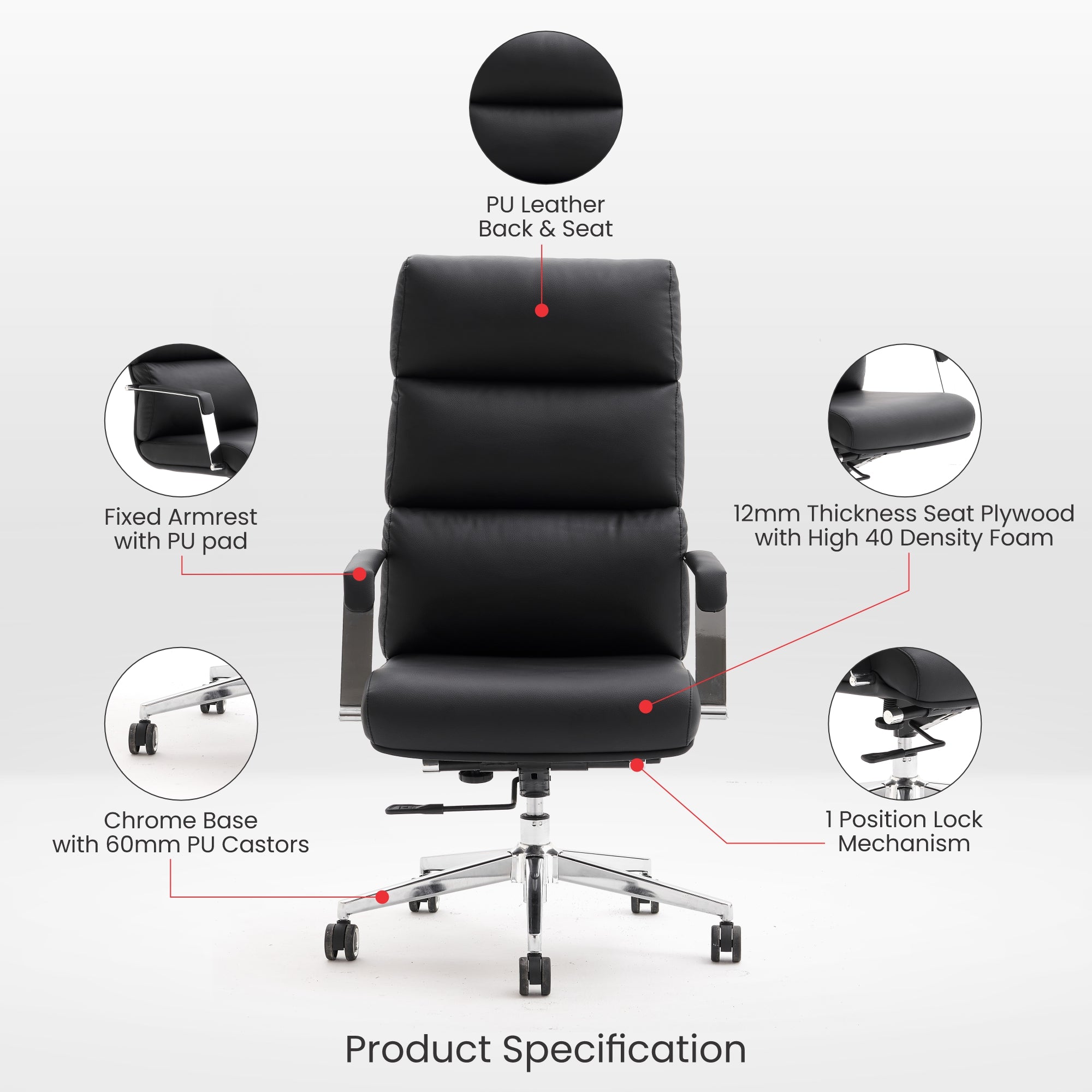 Puffer PU Leather Chair: Luxe Comfort with a Modern Edge