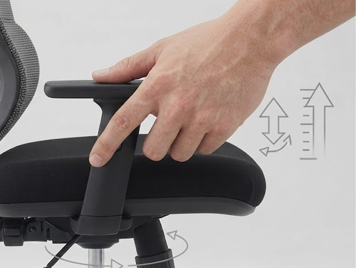 2D adjustable armrests