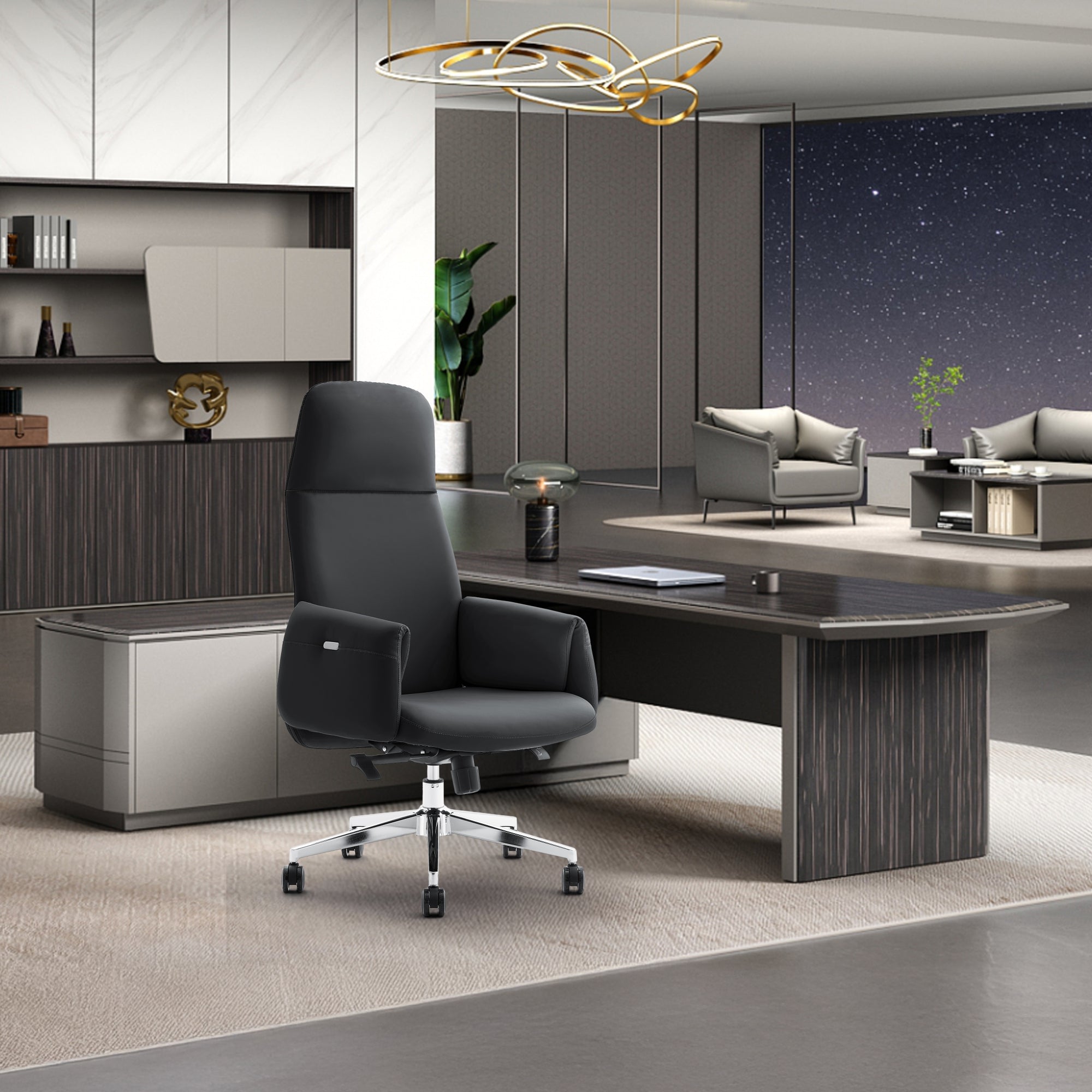 Onyx PU Leather Chair - Modern Comfort Meets Mobility