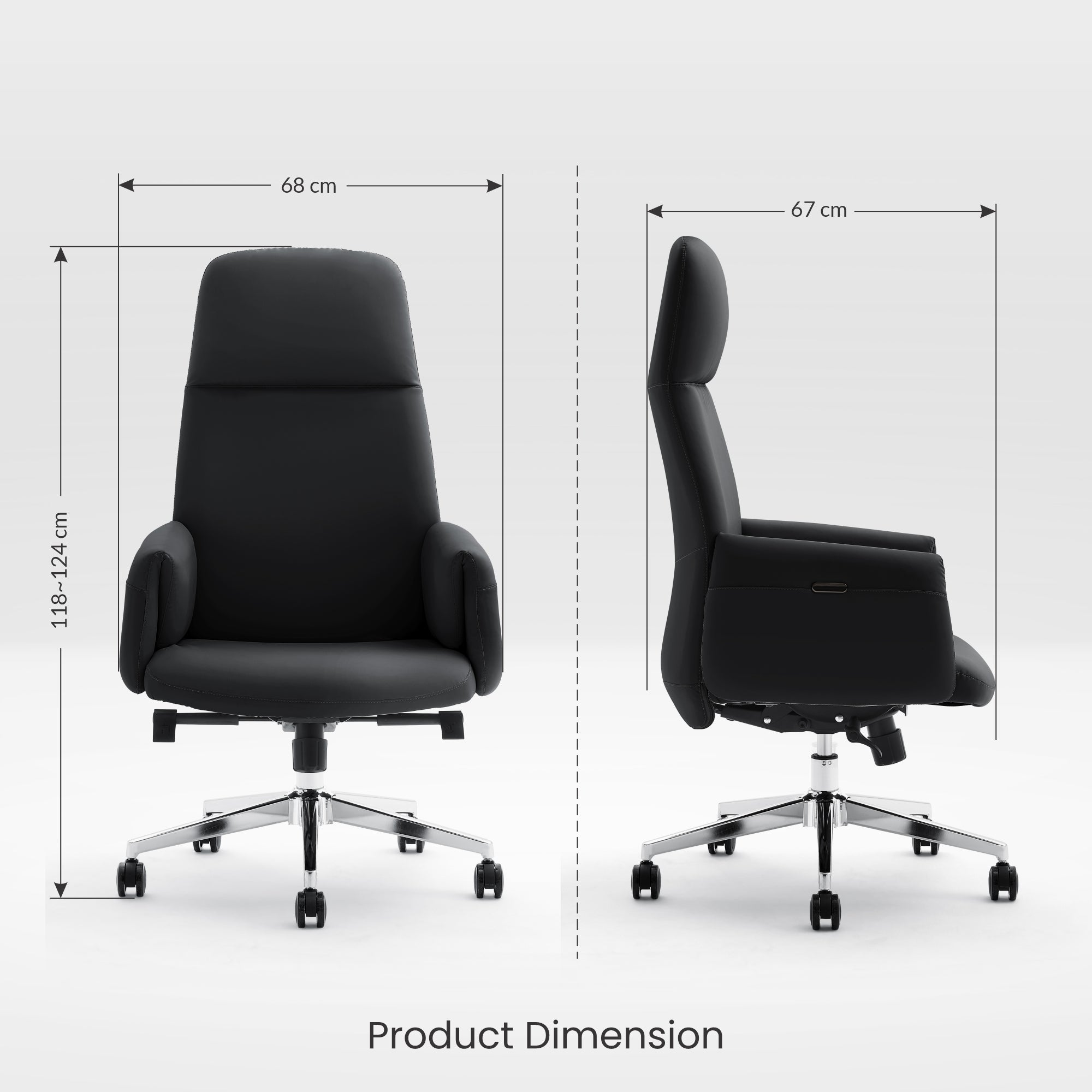 Onyx PU Leather Chair - Modern Comfort Meets Mobility